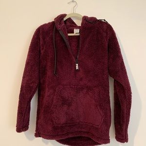 NWOT - VS Pink Sherpa Half Zip size Small